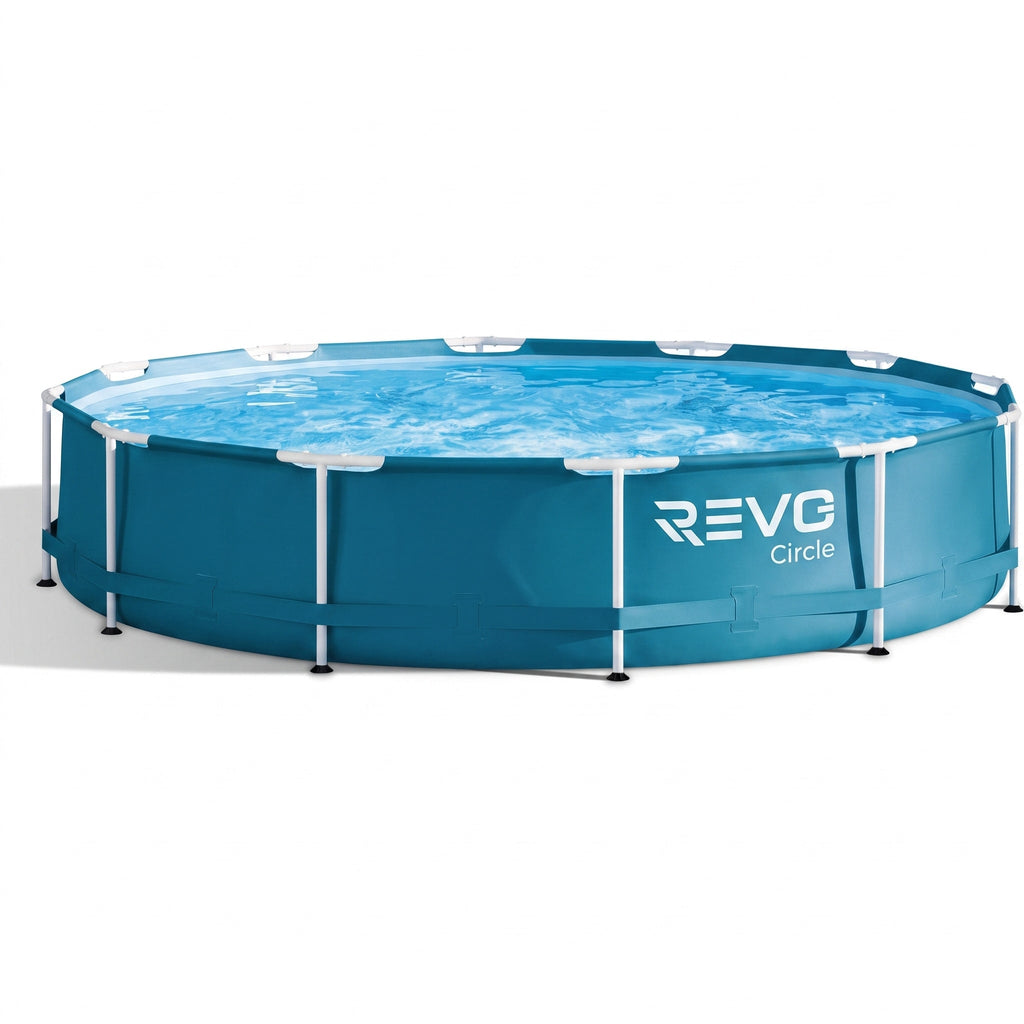 Piscine hors-sol ronde REVO Aqua Circle – Ø 366 × 76 cm – 6 503 L – Liner renforcé 3 couches