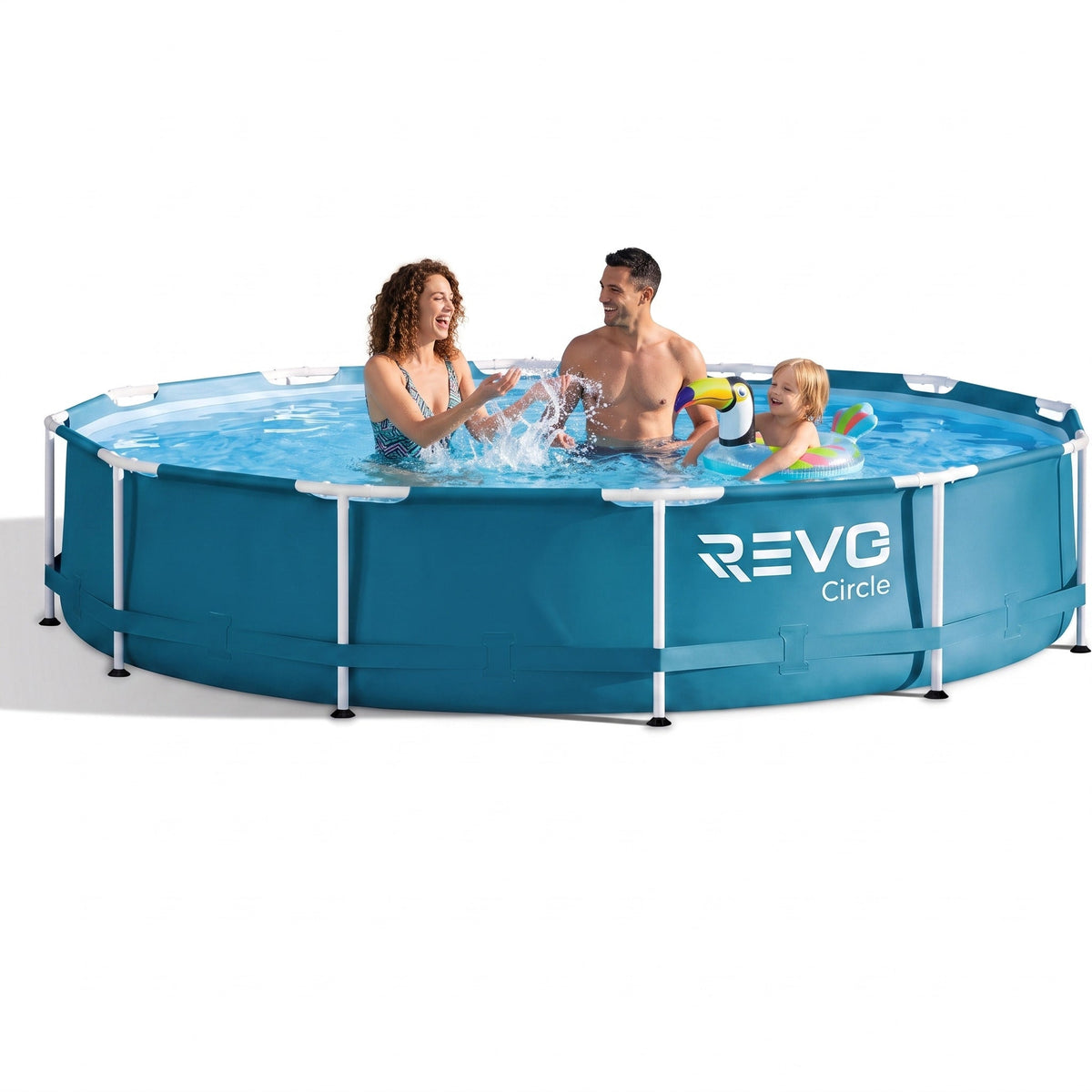Piscine hors-sol ronde REVO Aqua Circle – Ø 366 × 76 cm – 6 503 L – Liner renforcé 3 couches