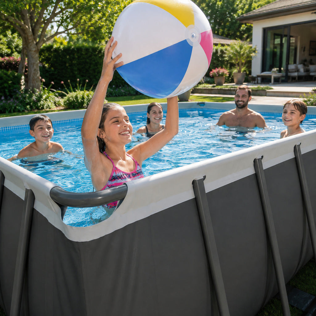 Piscine hors-sol rectangulaire REVO Aqua Pro 5 – 549 × 274 × 132 cm – 17 203 L – Filtre à sable – Échelle et bâche incluses