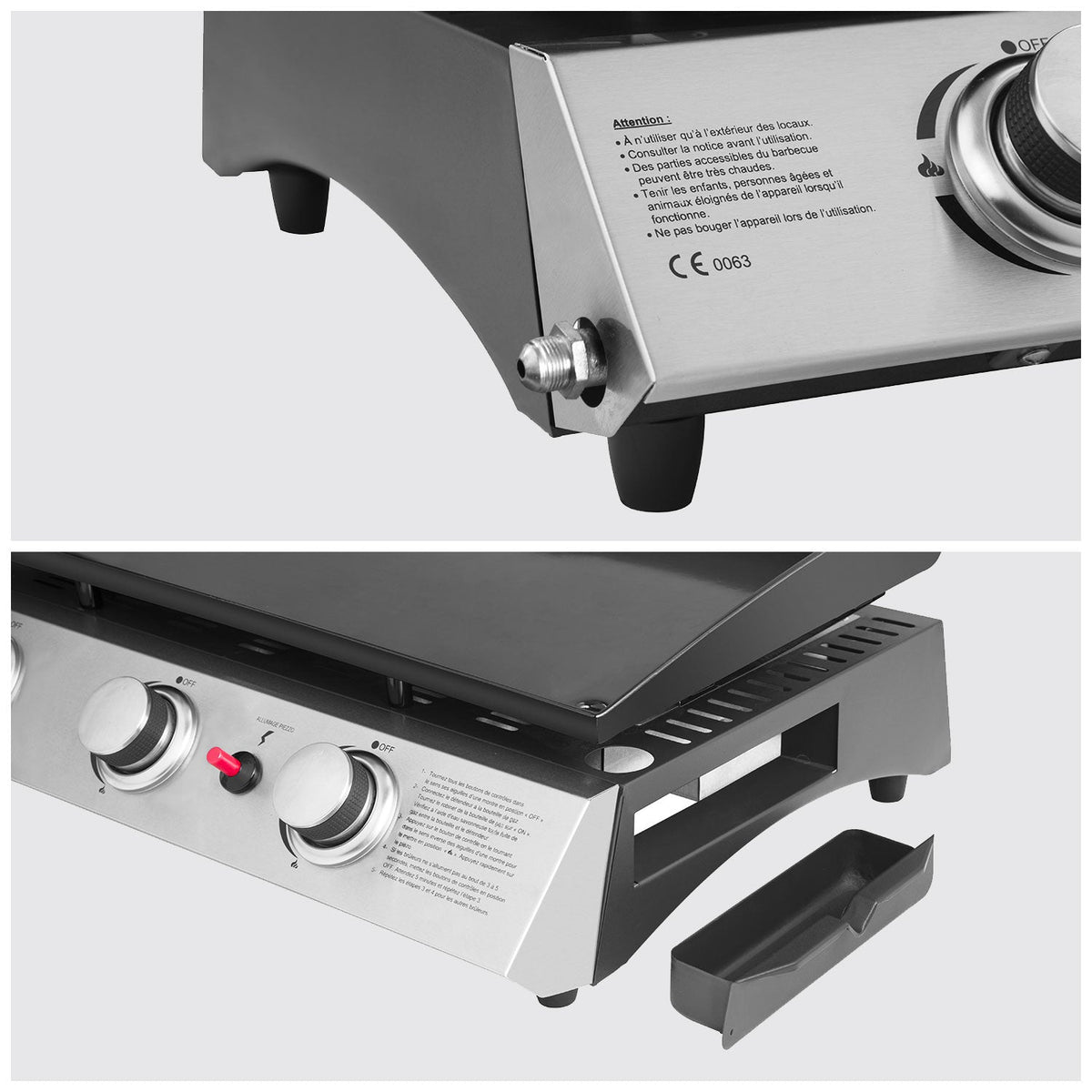 Gas plancha REVO Brasa – 3 burners 7.5 kW – Black steel – Butane/Propane