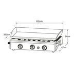 Gas plancha REVO Brasa – 3 burners 7.5 kW – Black steel – Butane/Propane