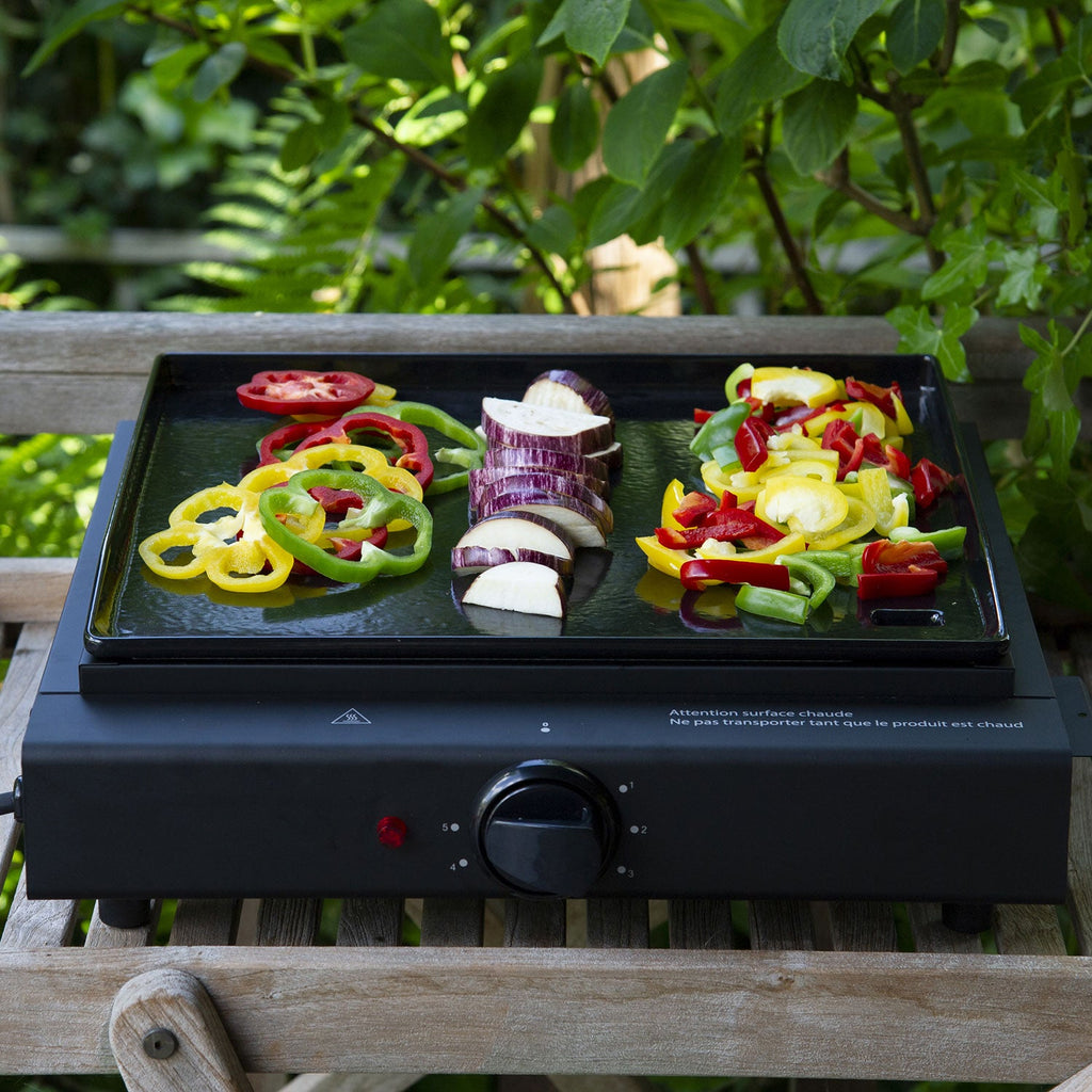 Plancha électrique REVO Cadix – 2 kW – Plaque en fonte émaillée 43 × 37 cm