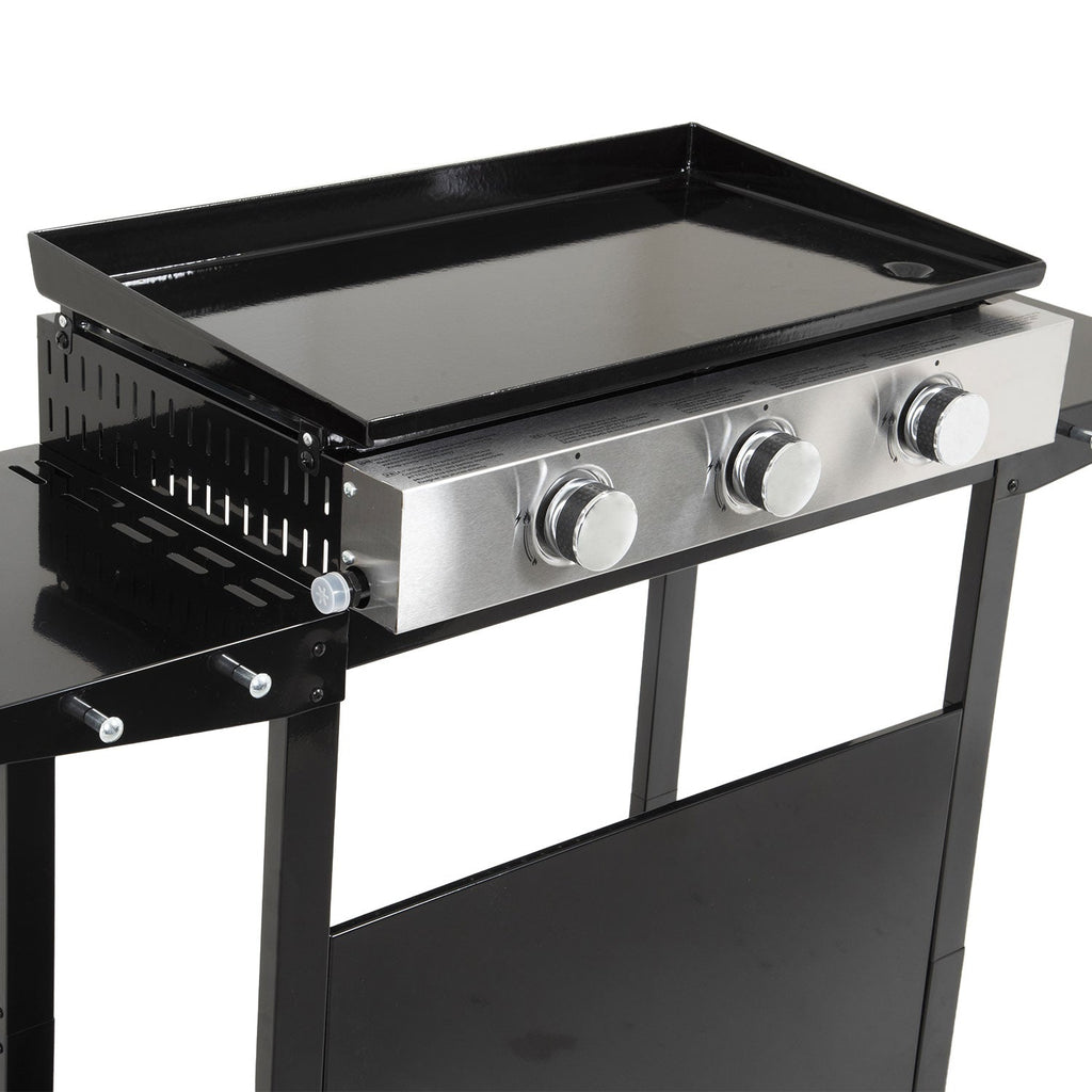 REVO Mérida Gas Plancha – 3 burners 6 kW with trolley – Enameled steel plate