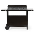 Gas griddle REVO Palma – 4 burners 8 kW with rolling cart – Enameled steel plate