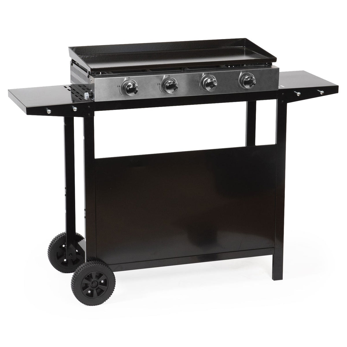 Gas griddle REVO Palma – 4 burners 8 kW with rolling cart – Enameled steel plate