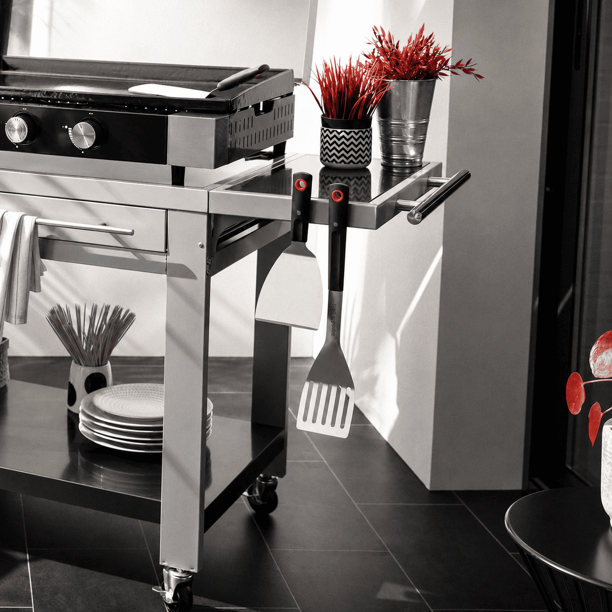 Spatule Magnétique REVO Grill Pro en Inox pour Barbecue et Plancha